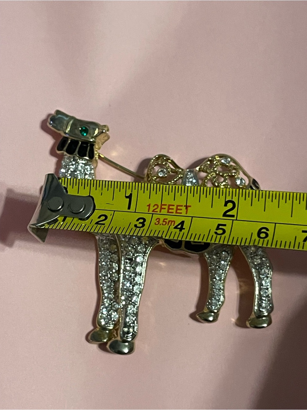 Statement Rhinestone Camel Gold Tone Brooch #9284 - Picture 5 of 5